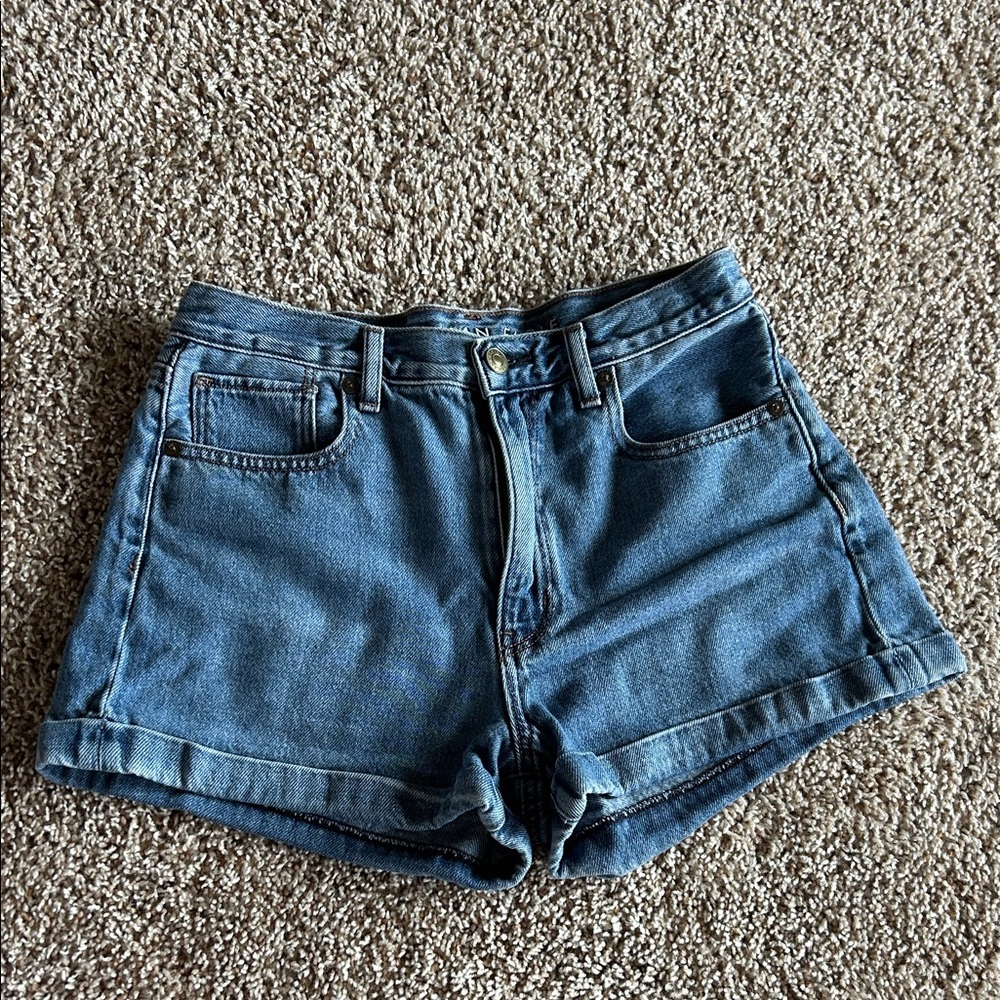 American Eagle Outfitters High-Rise Blue Denim Jean Shorts
